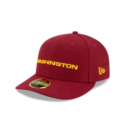 Yellow Washington Football Team Hat - New Era NFL Basic Wordmark Low Profile 59FIFTY Fitted Caps USA2436807
